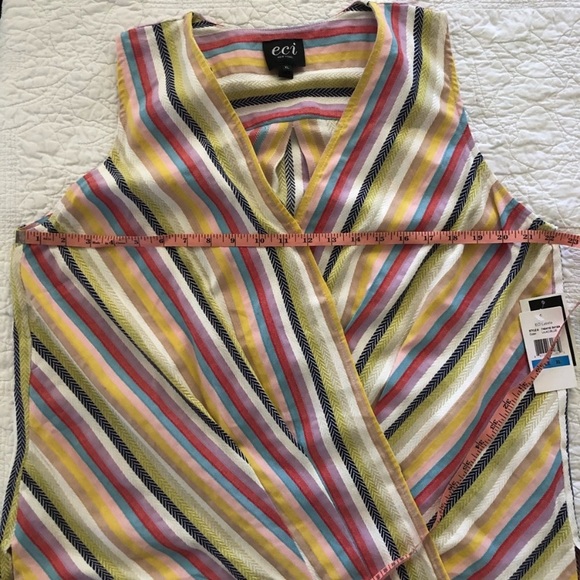 🆕ECI Striped Surplice Tank Top - Picture 3 of 8